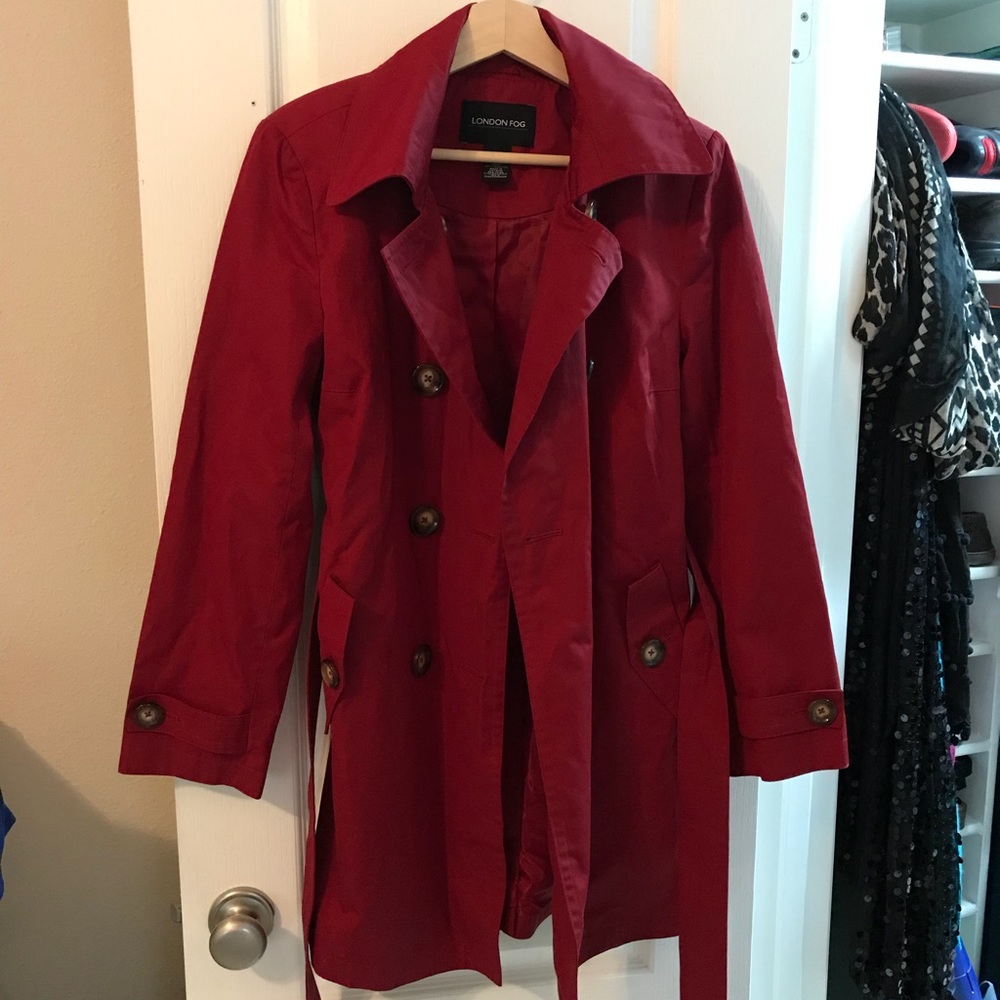 London fog red trench coat